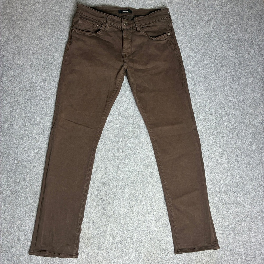 Mavi Marcus Slim Straight Leg Jeans Mens 33x31 Brown Stretch Denim Pants